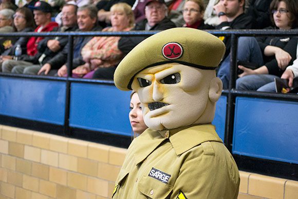 Team mascot Sarge. The Ontario Hockey League returns to North Bay