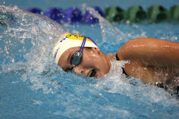 Tabitha Baumann swam a strong 800 metre freestyle on the last night of the national trials. 