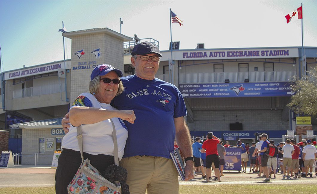 Mr. and Mrs. Brenton from Brantford outside Florida Auto Exchange Stadium