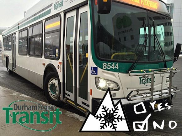 Durham Region Transit bus - no snow tires