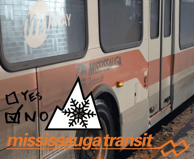 Mississauga Transit bus - no snow tires