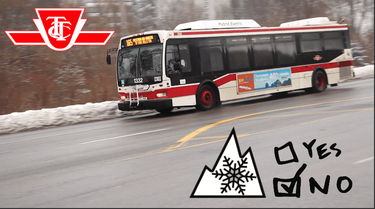 TTC bus - no snow tires