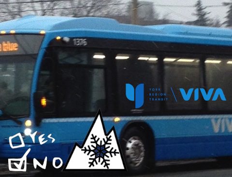 York Region Transit Viva bus - no snow tires