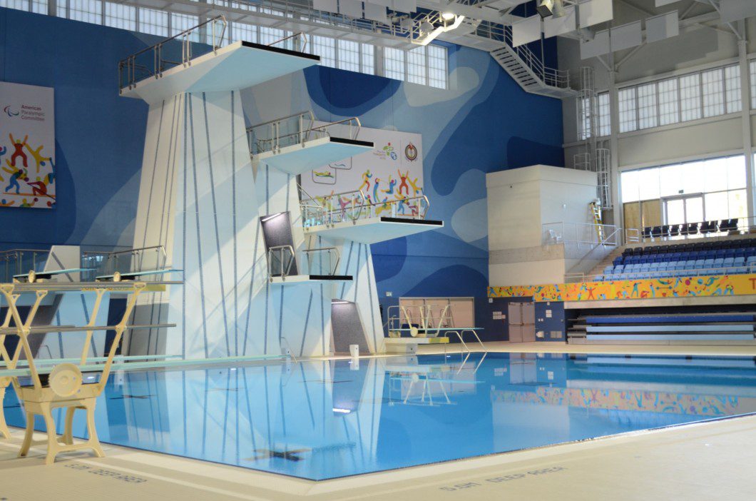 diving pool inside Pan Am pool building