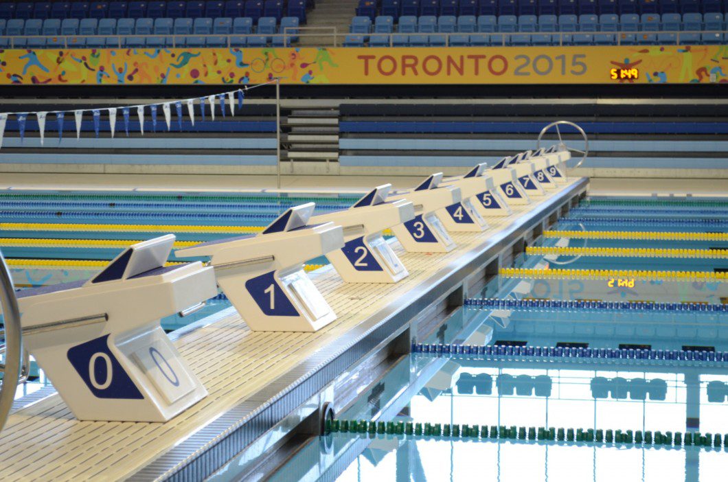 swimming lanes inside Pan Am pool building
