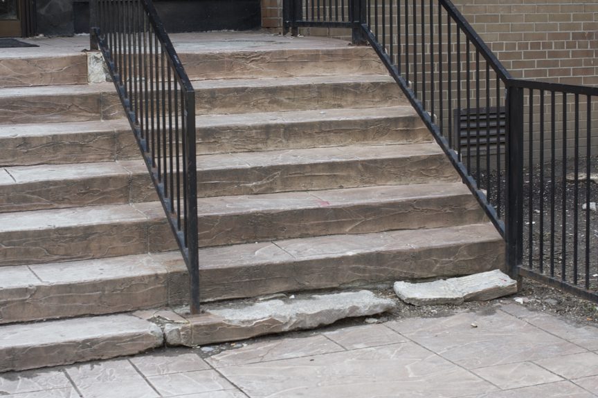 damaged exterior stairs