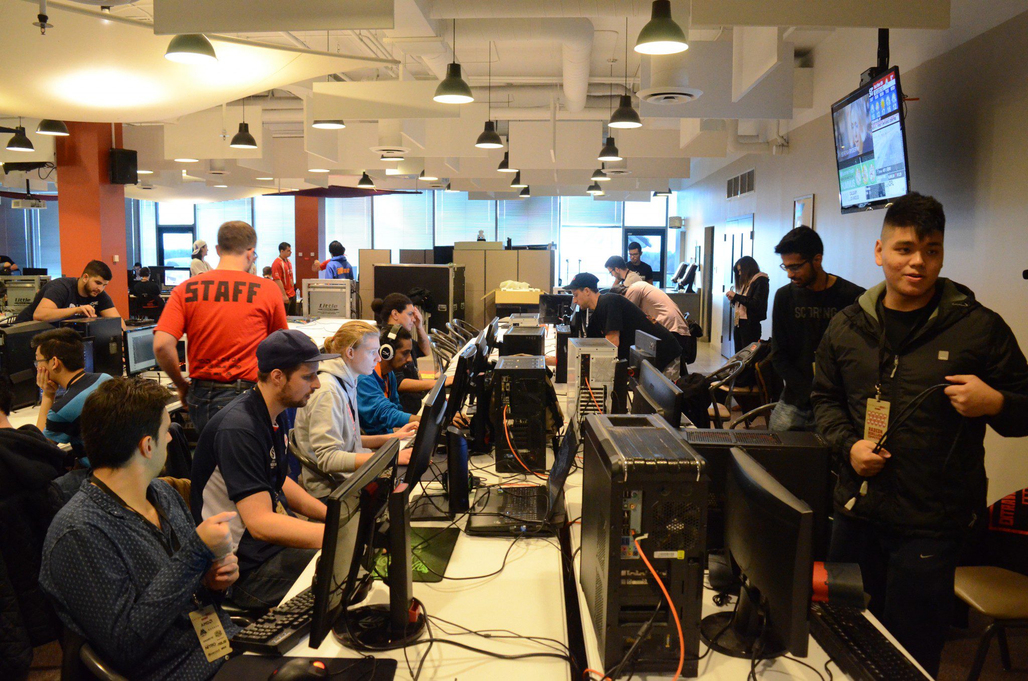 room full of video gamers