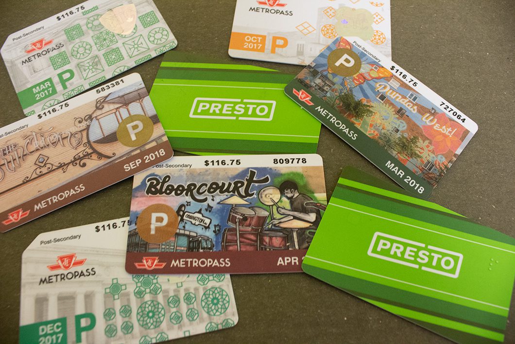 Presto and Metropass cards.
