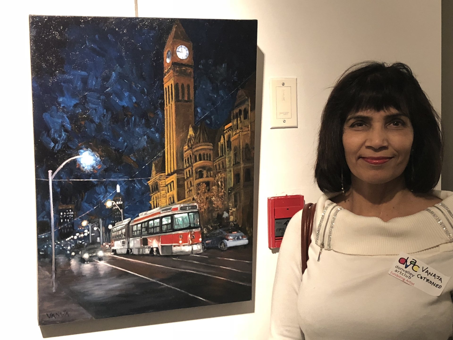 Vanaja Cotroneo with her artwork.