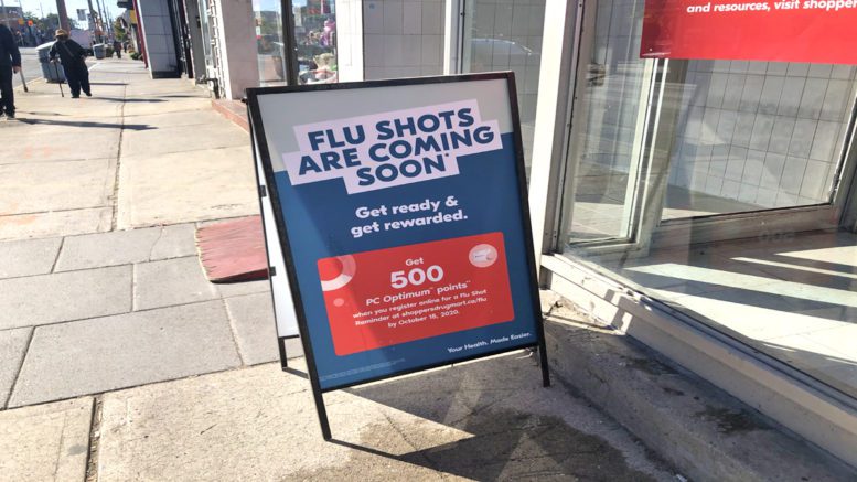 Flu shot sign