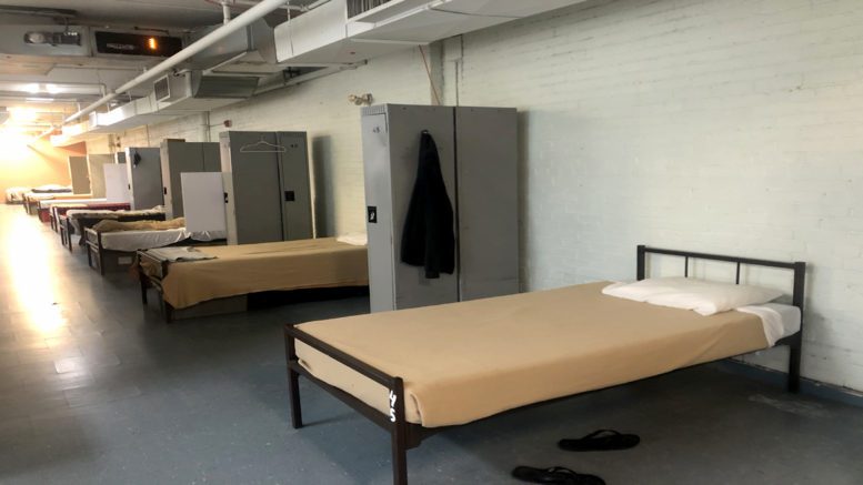 This image shows the beds in The Gateway homeless shelter.