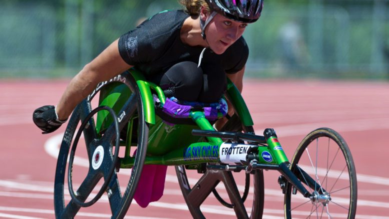 Jessica Frotten, Canadian Paralympian, during a training session