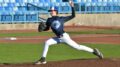 Sean Duncan pitching at the Blue Jays Futures Showcase