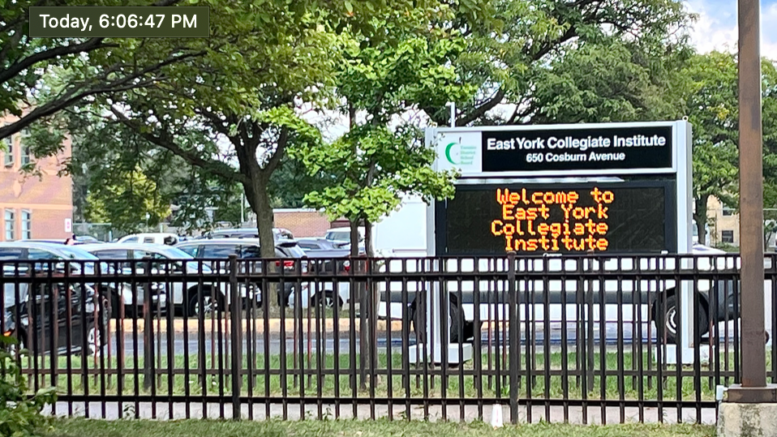 East York's Collegiate HIgh School sign from front yard