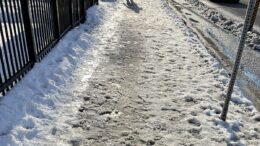 Snow on the pavement in Toronto