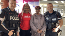 Toronto police with Regent Park residents
