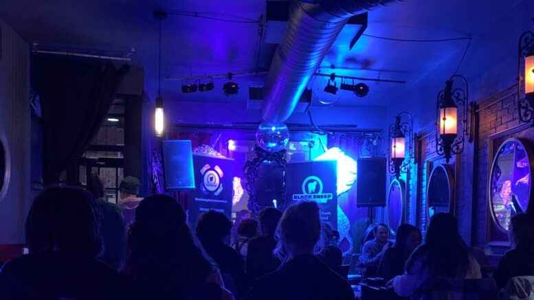 A full house at another comedy event organized by Black Sheep Entertainment at Mandy's Bistro on Danforth Avenue. (Madiha Karim/Toronto Observer)