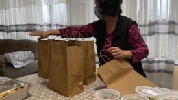 Shakhlo Sharipova and her group of volunteers help put together meal packages for families that can't get food for ramadan.